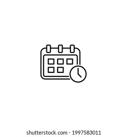 Icono de calendario. Plantilla de diseño de icono de fecha y programación