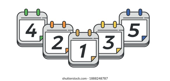CALENDAR ICON WITH DATES FROM DAY ONE TO FIRST