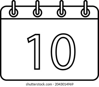Kalendersymbol mit Tag 10