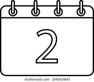 Kalendersymbol mit Tag 2