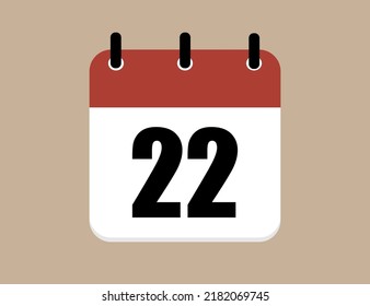 Calendar icon day 22. Days of the year. Vector illustration simple.
