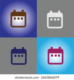 calendar icon design in different different colours and background for your business.