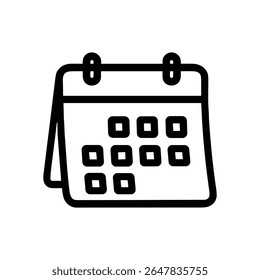 Calendar icon design with distinct squares. Icon symbol illustration