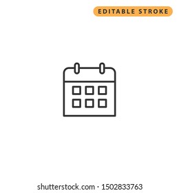 Calendar icon design editable stroke