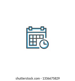 Calendar icon design. Interaction icon line vector illustration design