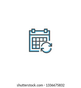 Calendar icon design. Interaction icon line vector illustration design