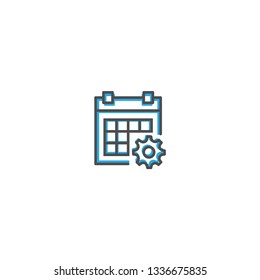 Calendar icon design. Interaction icon line vector illustration design