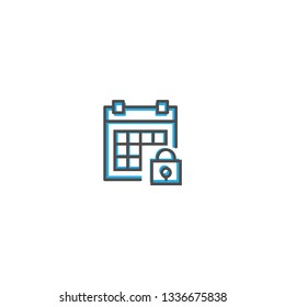 Calendar icon design. Interaction icon line vector illustration design