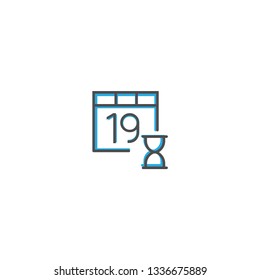 Calendar icon design. Interaction icon line vector illustration design