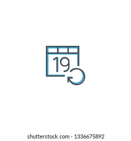 Calendar icon design. Interaction icon line vector illustration design