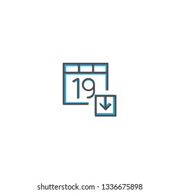 Calendar icon design. Interaction icon line vector illustration design