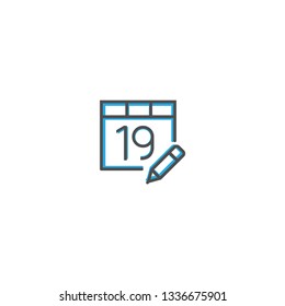 Calendar icon design. Interaction icon line vector illustration design