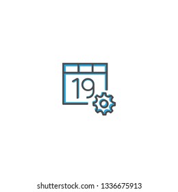 Calendar icon design. Interaction icon line vector illustration design