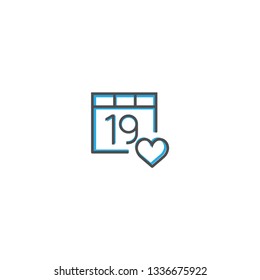 Calendar icon design. Interaction icon line vector illustration design