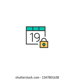 Calendar icon design. Interaction icon vector illustration