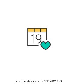 Calendar icon design. Interaction icon vector illustration