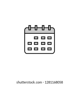 Calendar icon design, isolated date and agenda icon line style, EPS 10