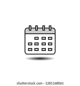 Calendar icon design, isolated date and agenda icon line style, EPS 10