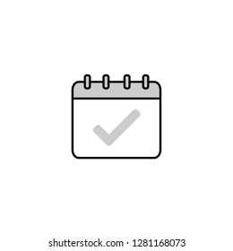 Calendar icon design, isolated date and agenda icon line style, EPS 10