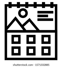 Calendar Icon Design Line Style Logo And Presentation Template Part 4