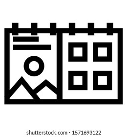 Calendar Icon Design Line Style Logo And Presentation Template Part 12