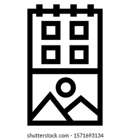 Calendar Icon Design Line Style Logo And Presentation Template 