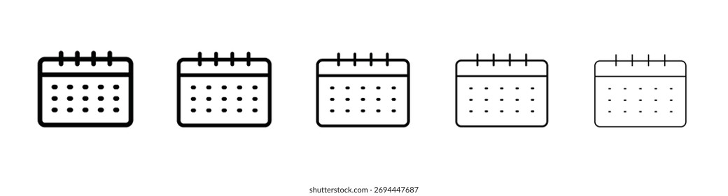 Diseño de iconos de calendario, logotipo, App, interfaz de usuario. Ilustración vectorial, EPS