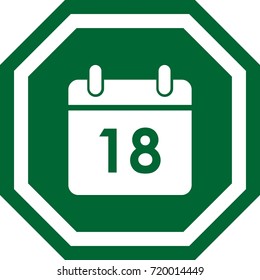 Calendar icon. design of an octagonal sign. 