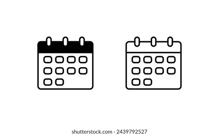Calendar icon design with white background stock illustration