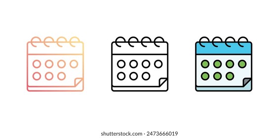 Calendar icon design with white background stock illustration
