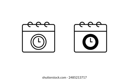 Diseño de icono de calendario con fondo blanco ilustración de stock