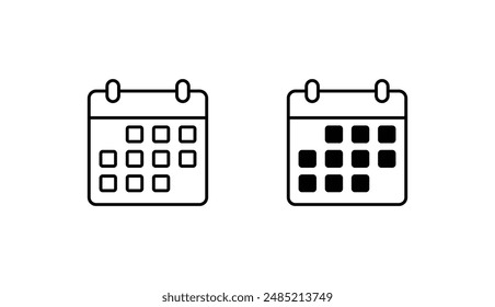 Diseño de icono de calendario con fondo blanco ilustración de stock