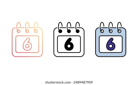 Kalender-Icon-Design mit weißem Hintergrund Stock-Illustration