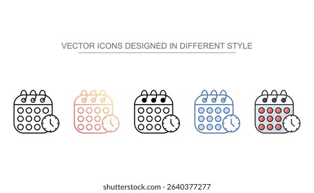 Calendar icon design with white background stock illustration