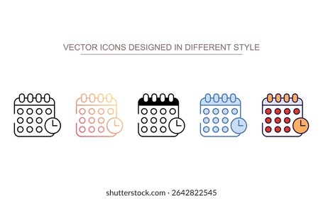 Calendar icon design with white background stock illustration