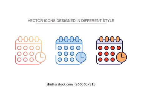 Calendar icon design with white background stock illustration