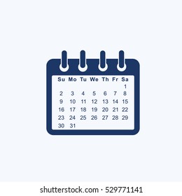 Calendar icon design,clean vector