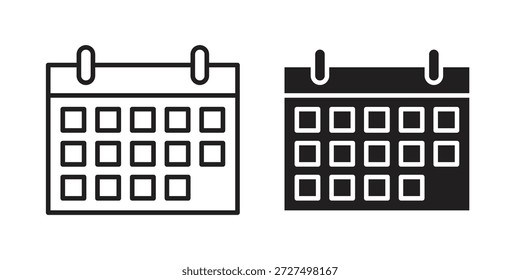 Ícone de calendário projeta coleção para celular, interface do usuário, web.