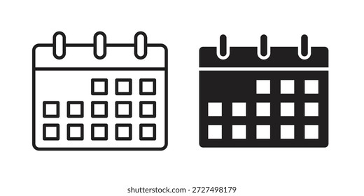 Calendar icon designs collection for mobile, ui, web.
