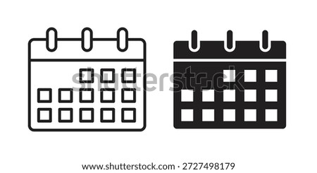Calendar icon designs collection for mobile, ui, web.