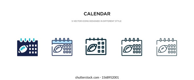 calendar icon in different style vector illustration. two colored and black calendar vector icons designed in filled, outline, line and stroke style can be used for web, mobile, ui