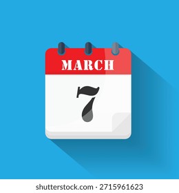 Calendar icon displaying March 7th date in a modern flat design style
