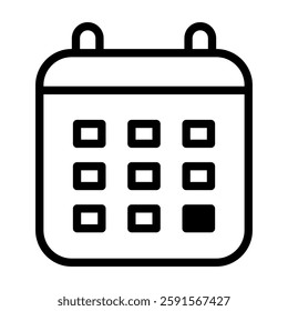 Calendar icon with editable stroke