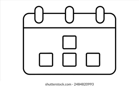 calendar icon. Editable stroke. Vector illustration.