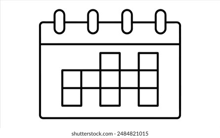calendar icon. Editable stroke. Vector illustration.