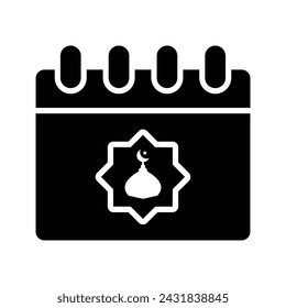 Calendar icon. Eid Mubarak sign for mobile concept and web design. vector illustration
