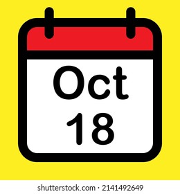 Kalendersymbol achtzehnten Oktober, Vektorgrafik