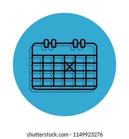 the calendar icon. Element of school for mobile concept and web apps icon. Thin line icon with shadow in badge for website design and development, app development