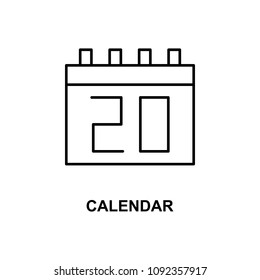calendar icon. Element of simple web icon with name for mobile concept and web apps. Thin line calendar icon can be used for web and mobile on white background