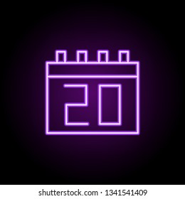 calendar icon. Elements of Web in neon style icons. Simple icon for websites, web design, mobile app, info graphics